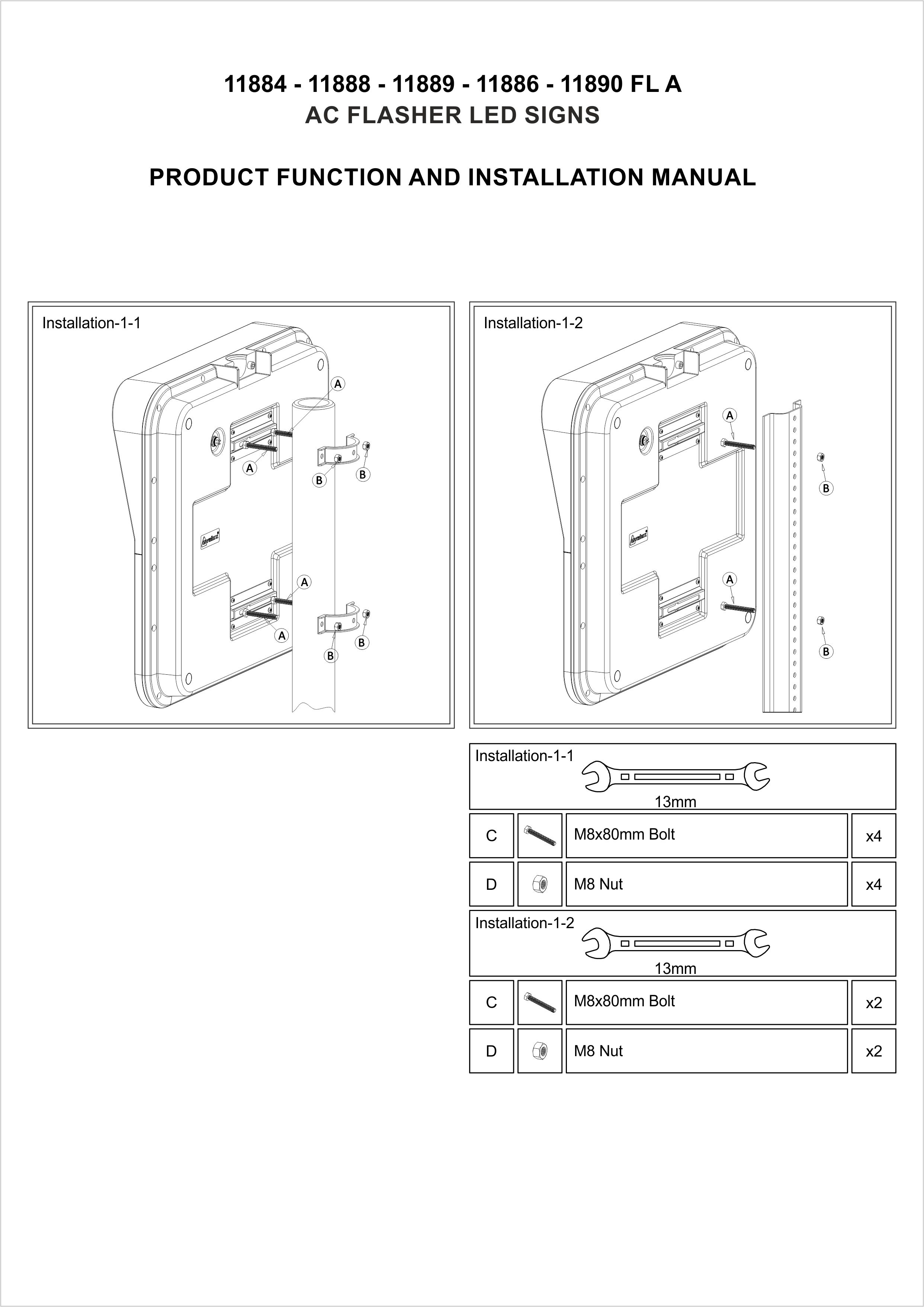 11884 FL A INSTALLATION MANUAL