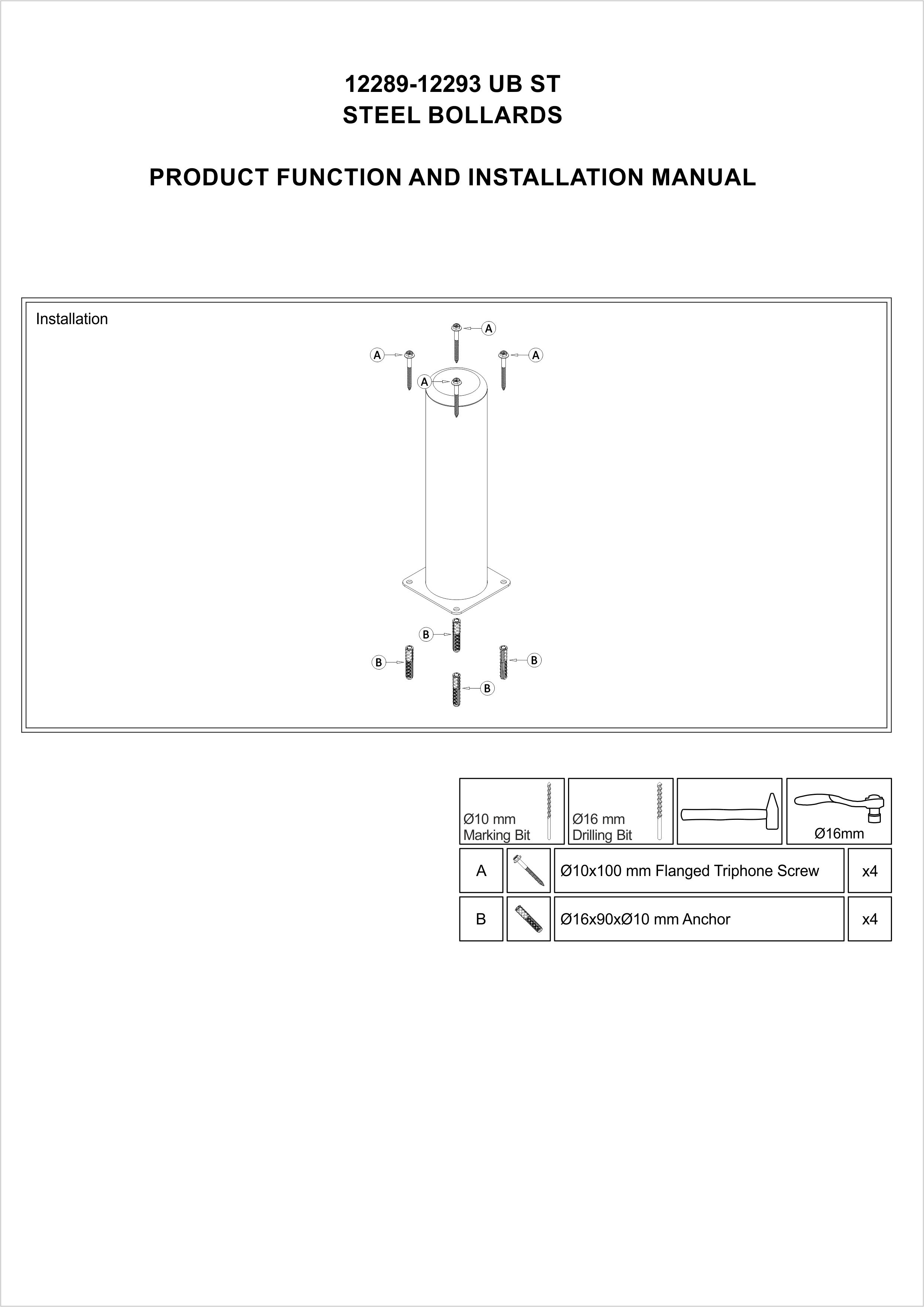 12289 UB ST INSTALLATION MANUAL