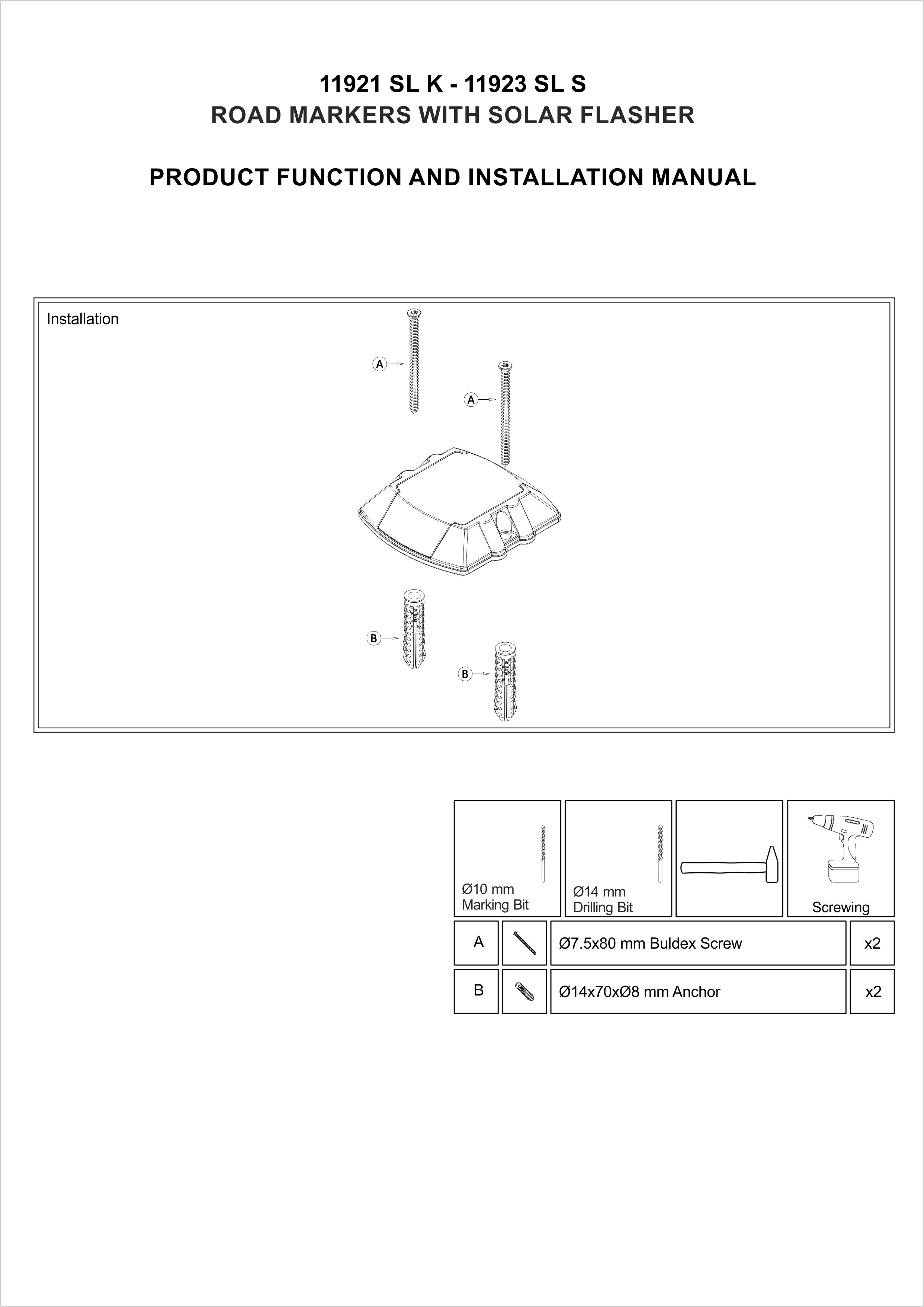 11921 SL K INSTALLATION MANUAL