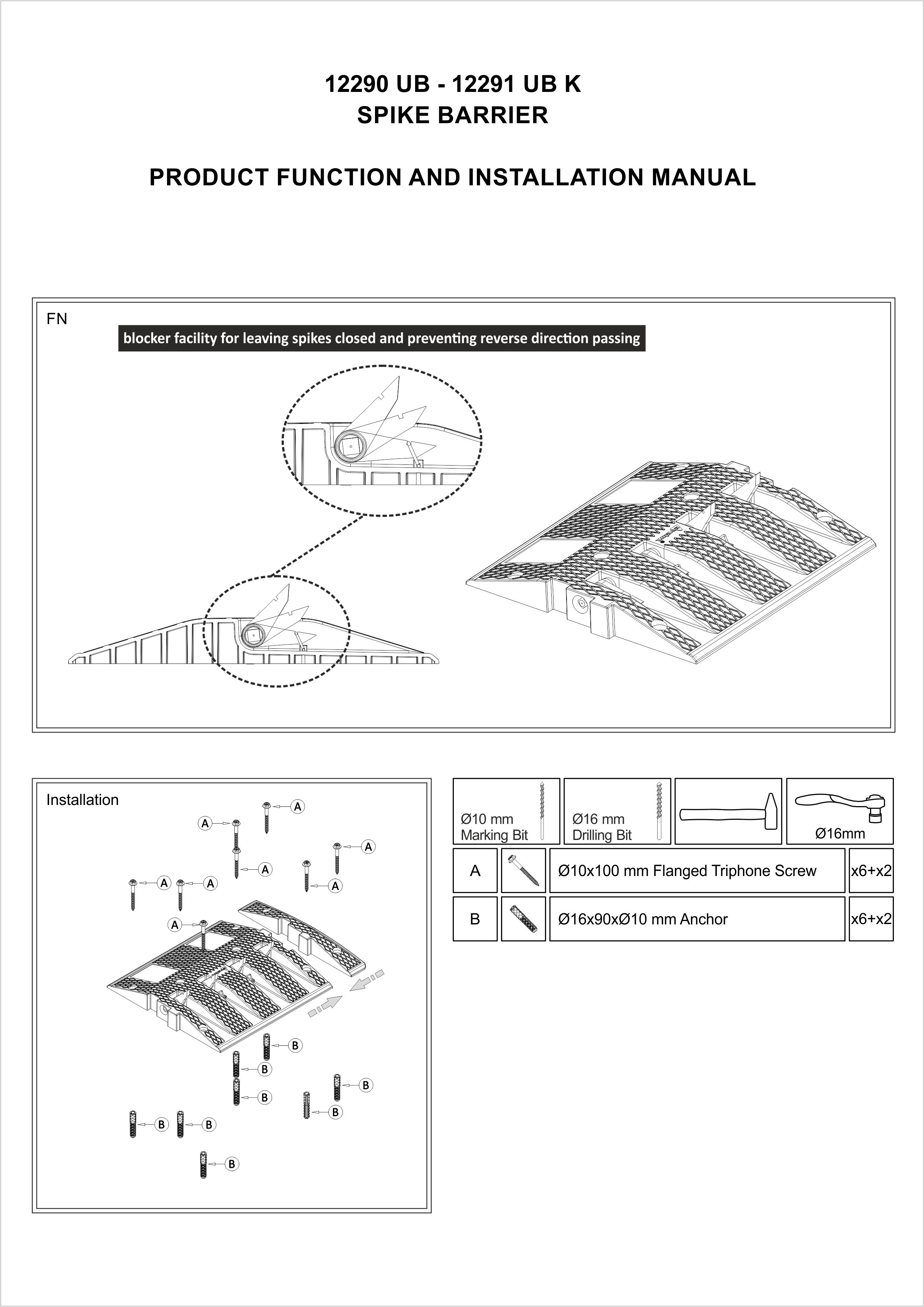 12290 UB - 12291 UB K INSTALLATION MANUAL