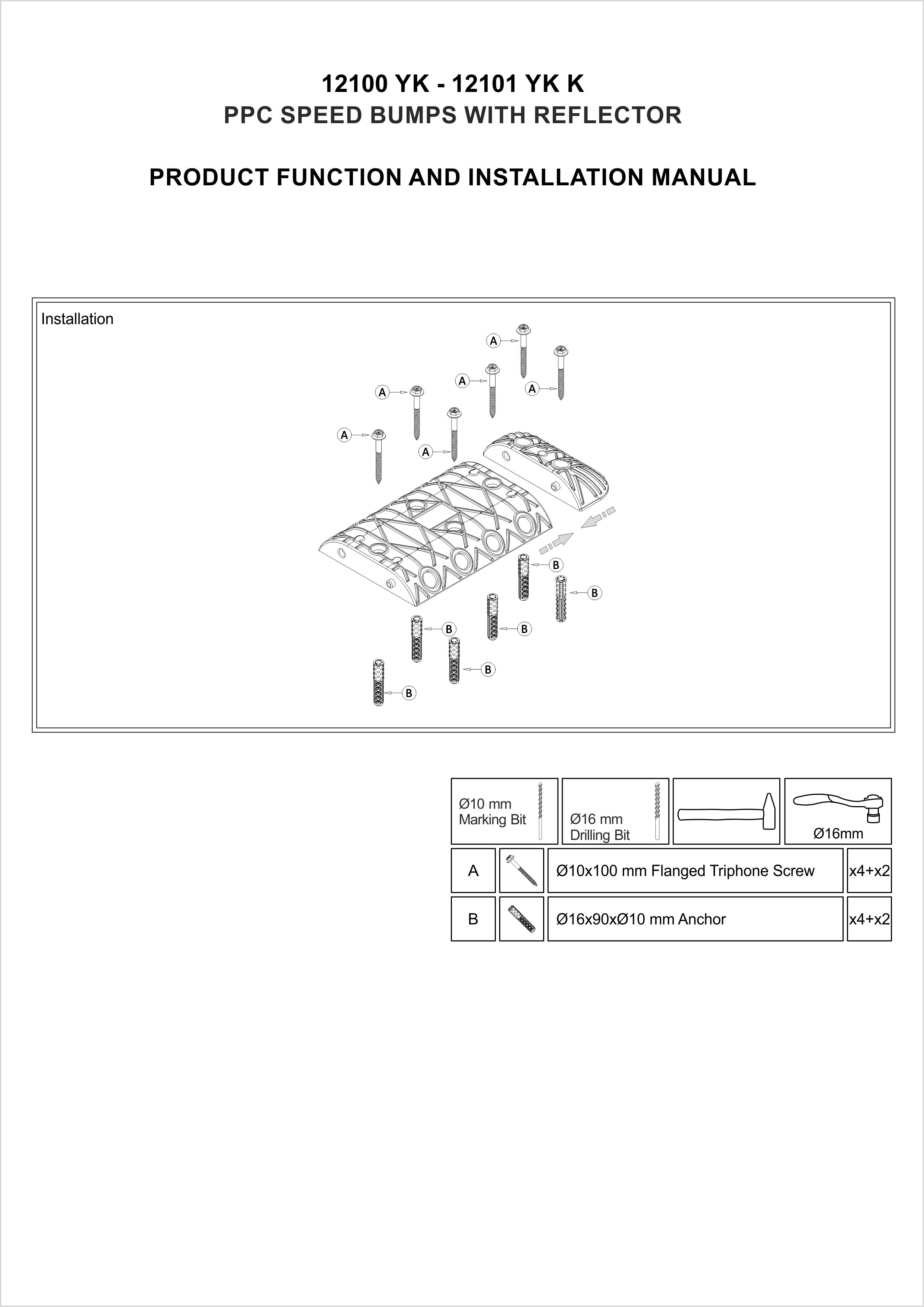 12100 YK - 12101 YK K INSTALLATION MANUAL