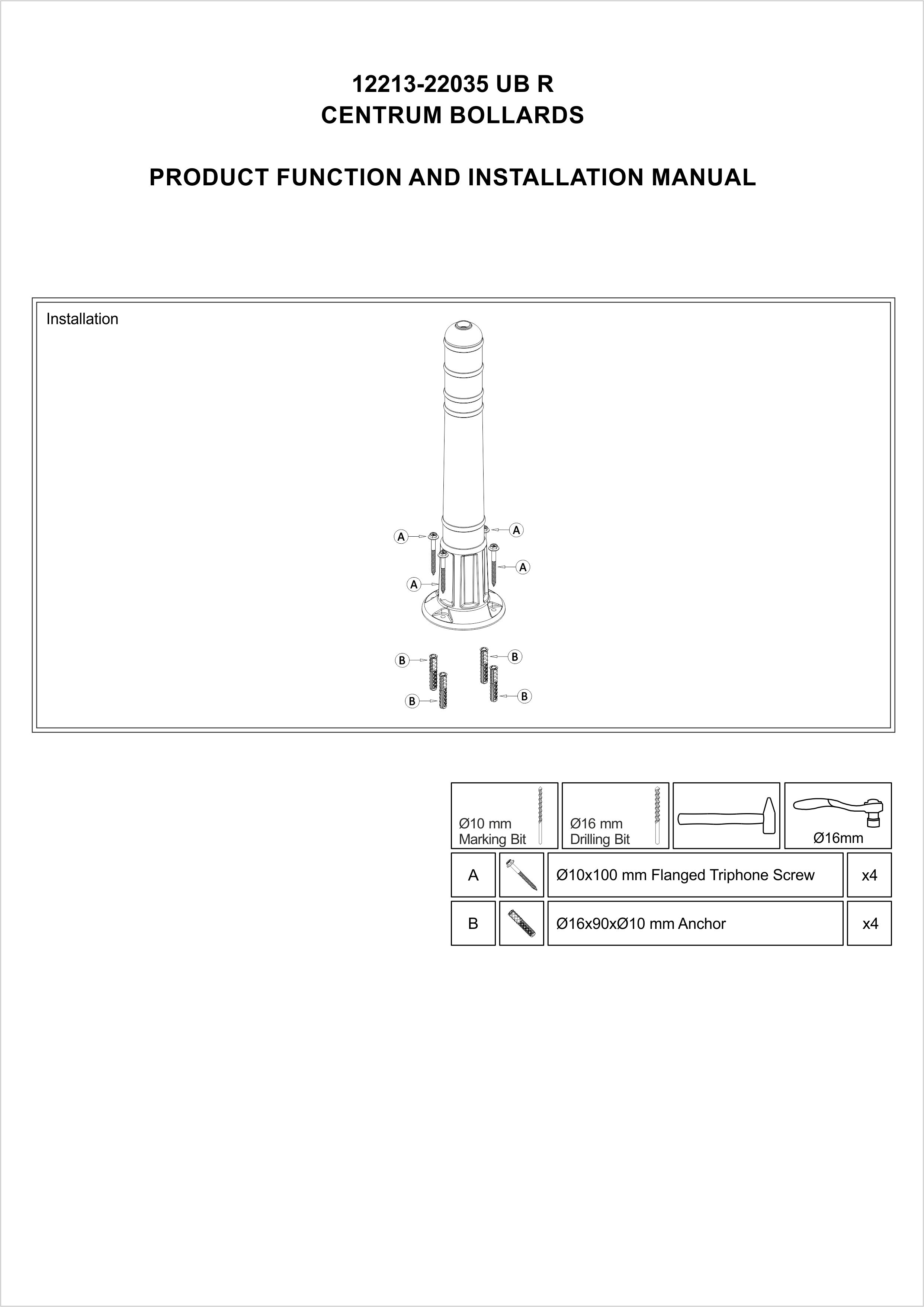 22035 UB R INSTALLATION MANUAL