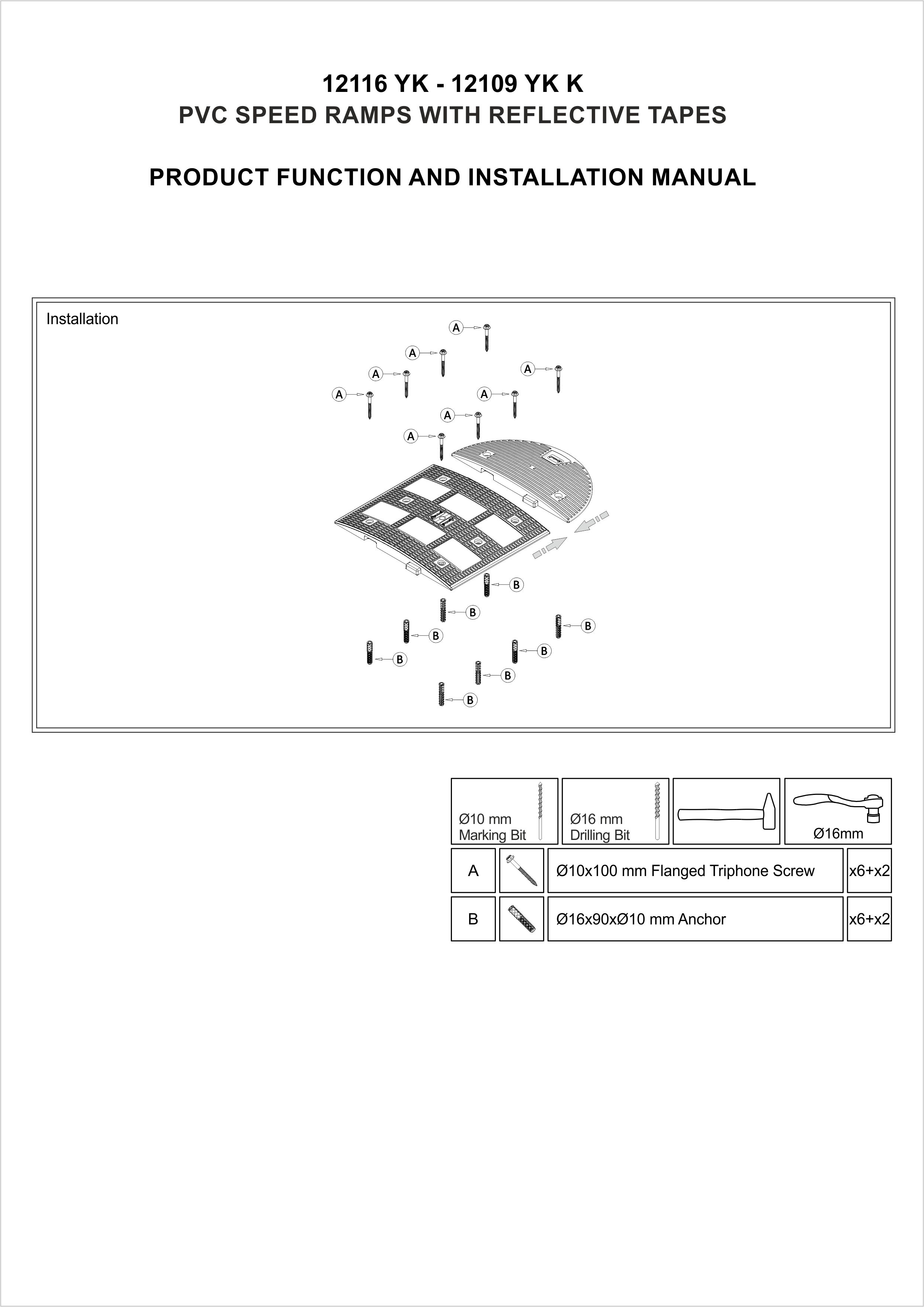 12116 YK - 12109 YK K INSTALLATION MANUAL