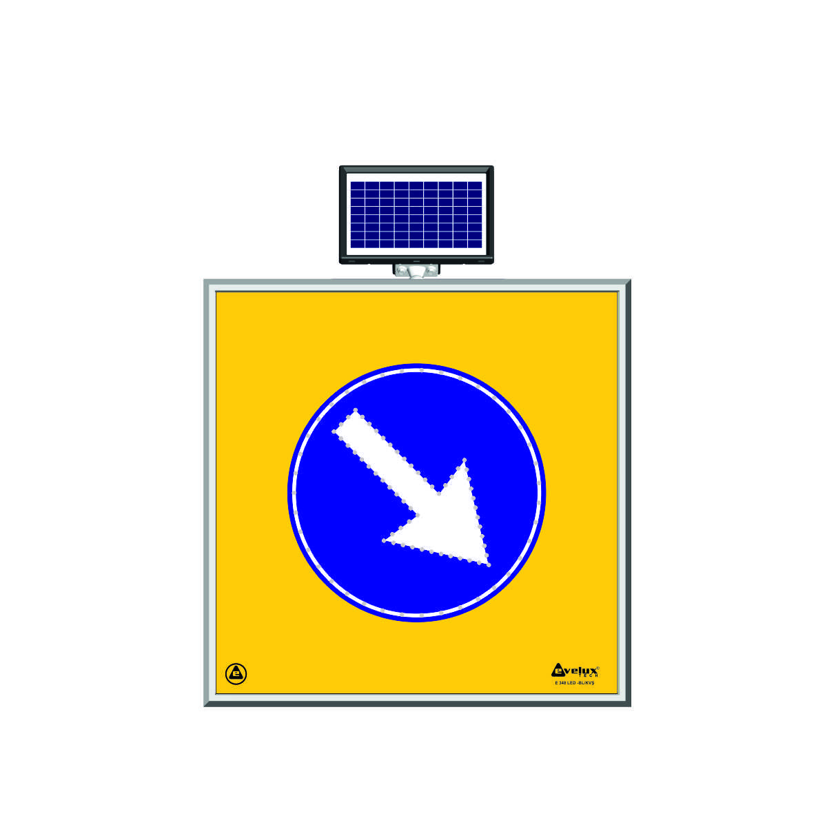 11600 S-LD – Alt.18 Napelemes LED Biztonsági Figyelmeztető Tábla