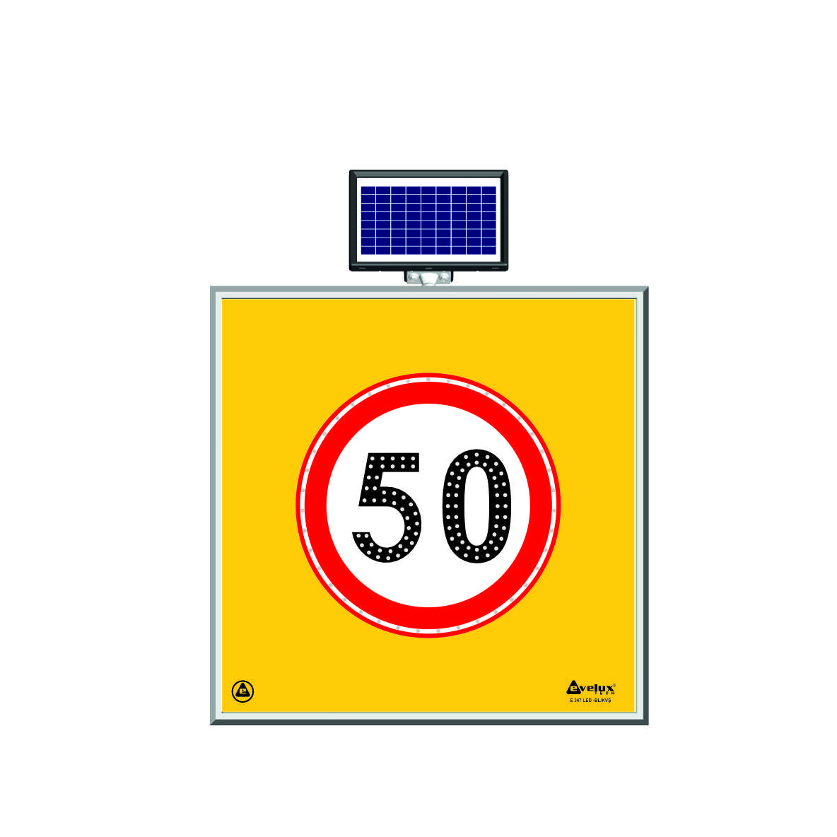 11600 S-LD - Alt. 6 Solar Flashing LED Road Maintenance Sign