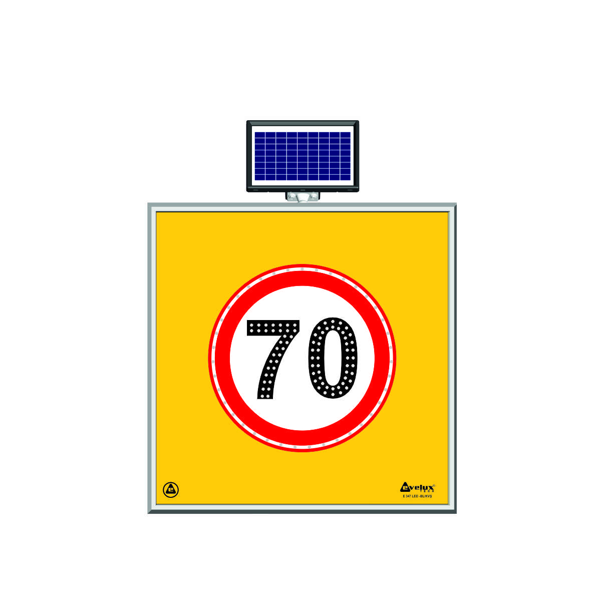 11600 S-LD - Alt. 7 Solar Flashing LED Road Maintenance Sign