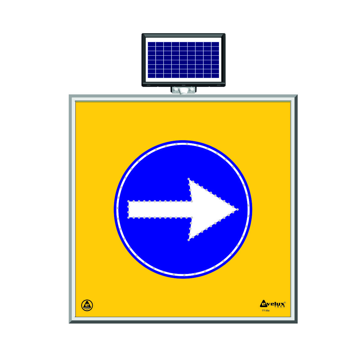 11700 S-LD - Alt. 15  Solar Flashing Led Road Maintenance Sign