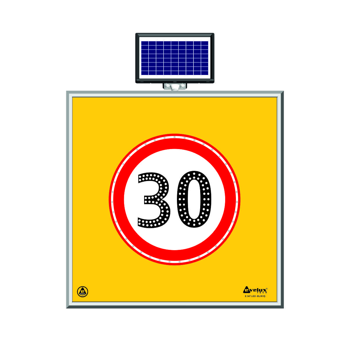 11700 S-LD - Alt. 5 Solar Flashing Led Road Maintenance Sign