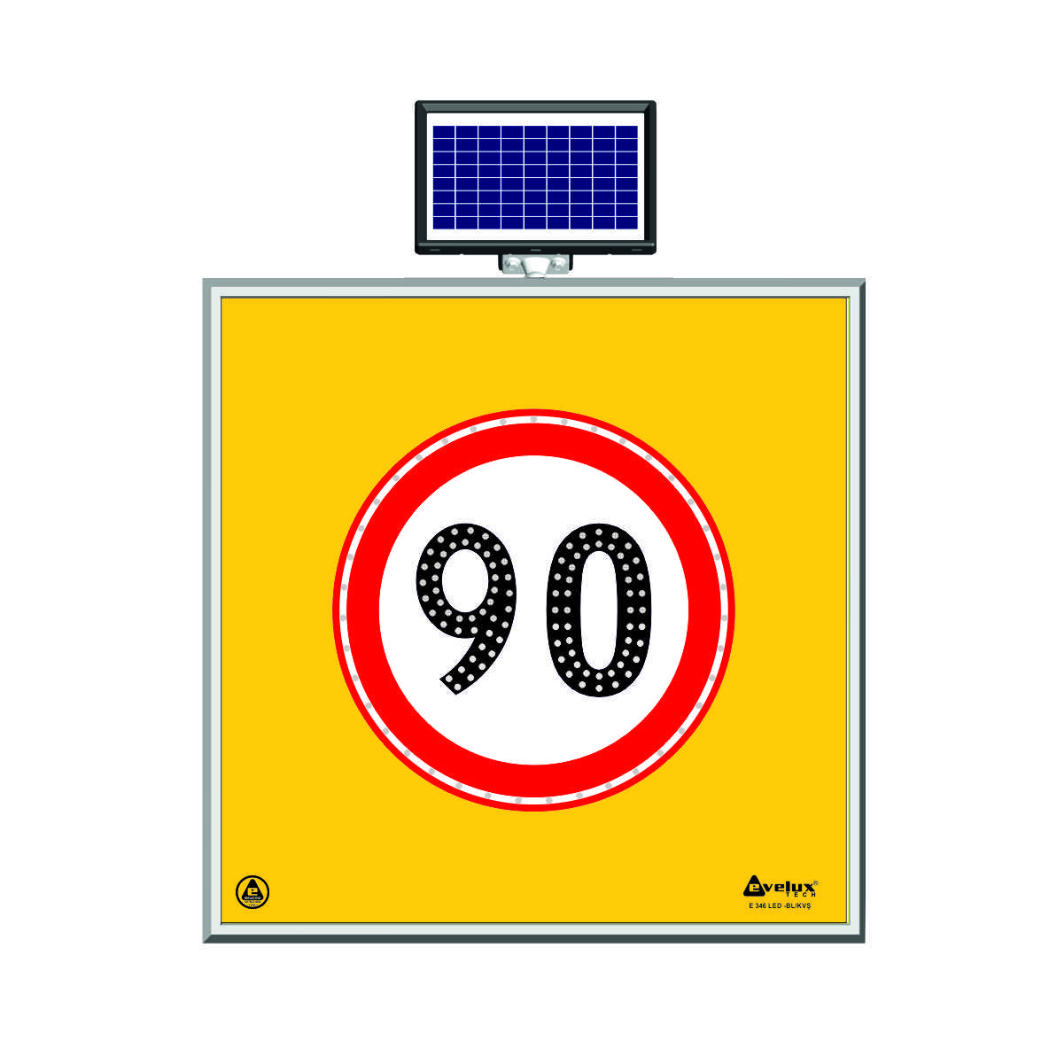 11700 S-LD - Şekil 8 Solar LED'li Yol Bakım Levhası