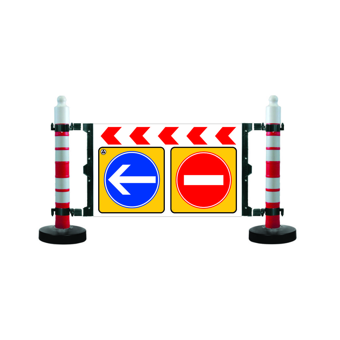 12405 DB R Osztó Oszlopok Figyelmeztető Táblákkal