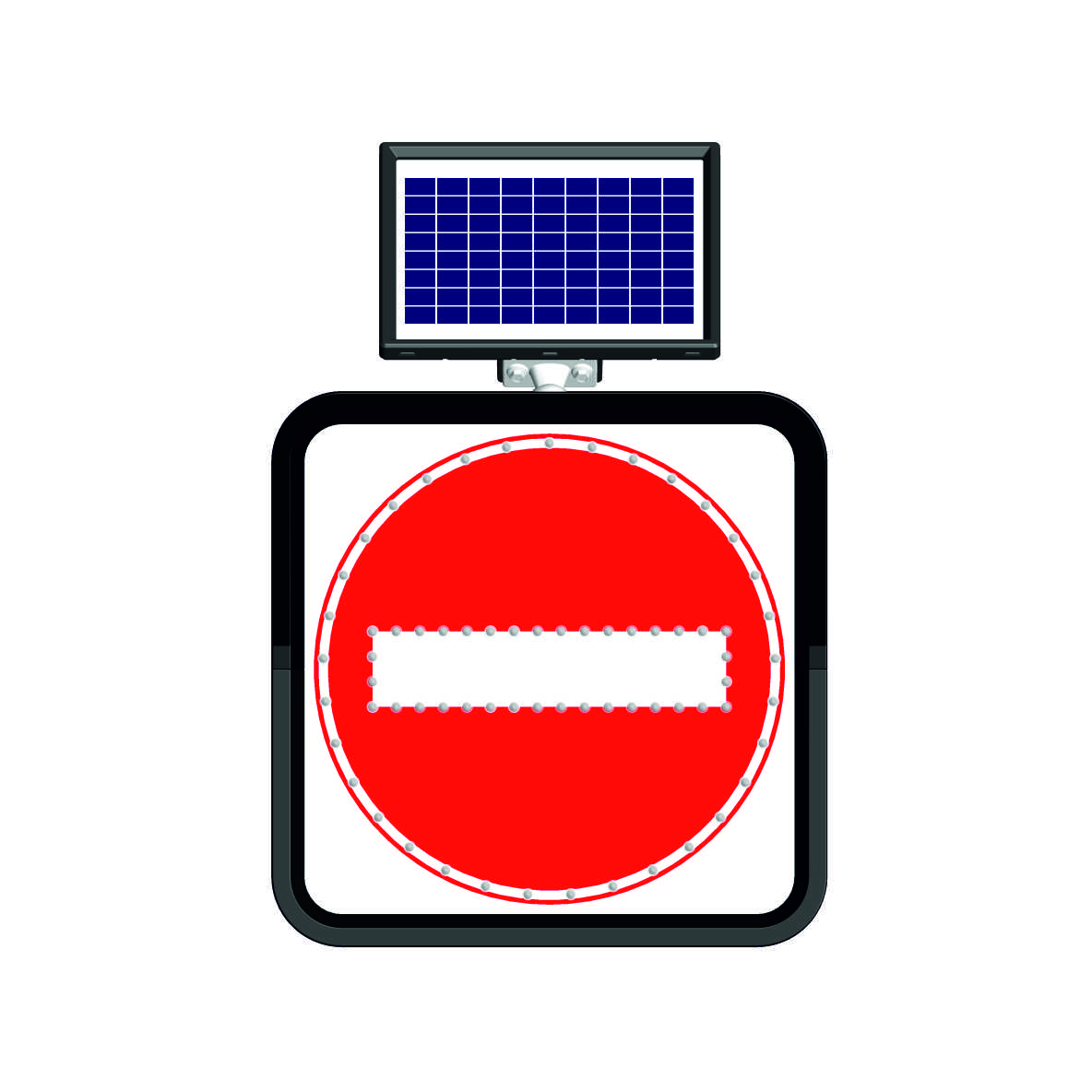 21800 FL - Alt. 5  Solar Flashing Led Road Warning Sign