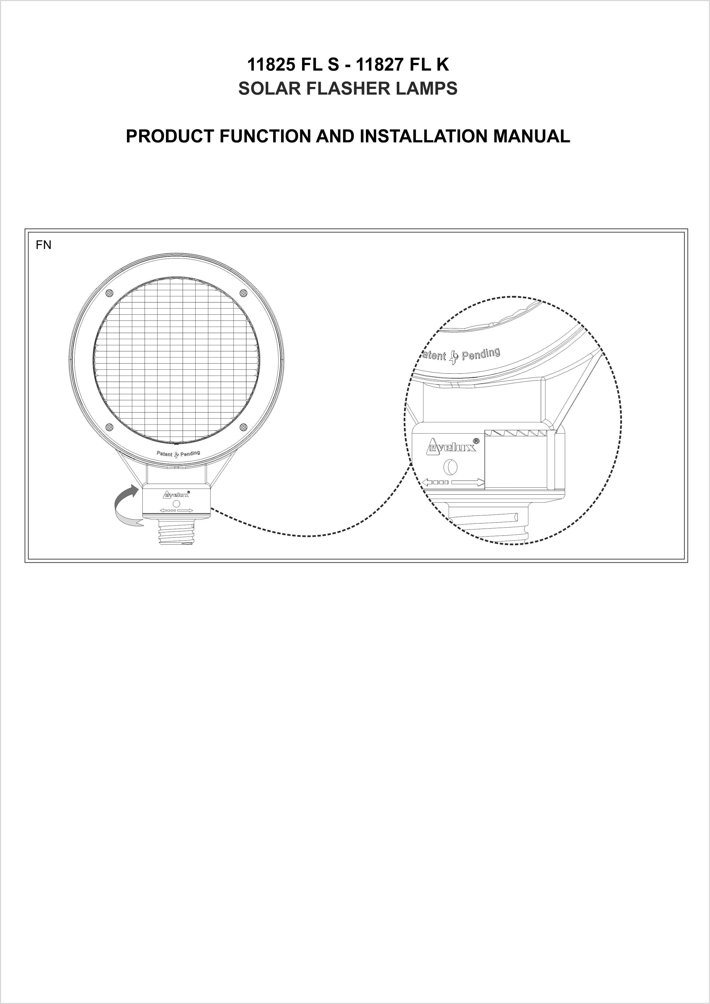 11825 FL S INSTALLATION MANUAL