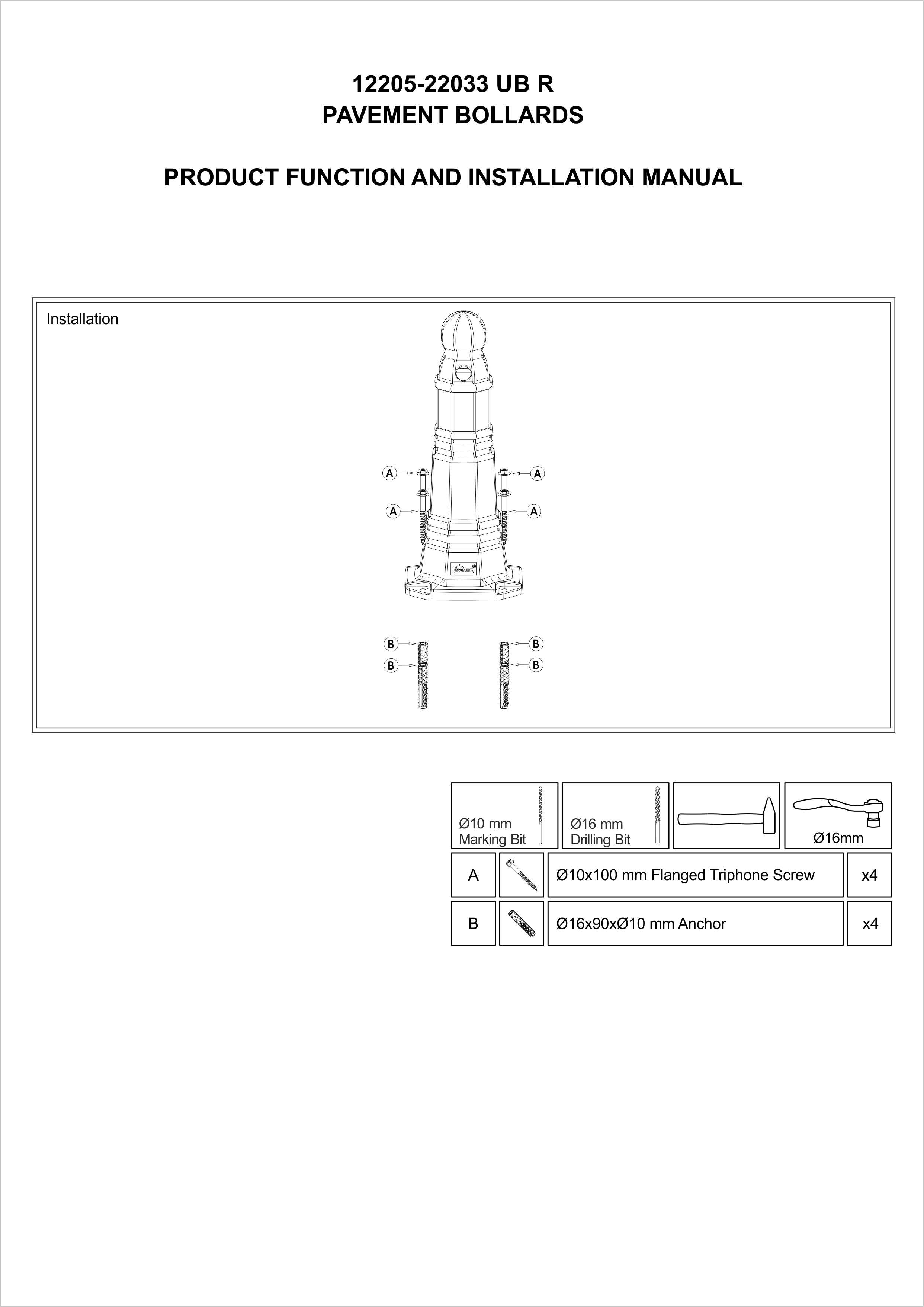 22033 UB R INSTALLATION MANUAL