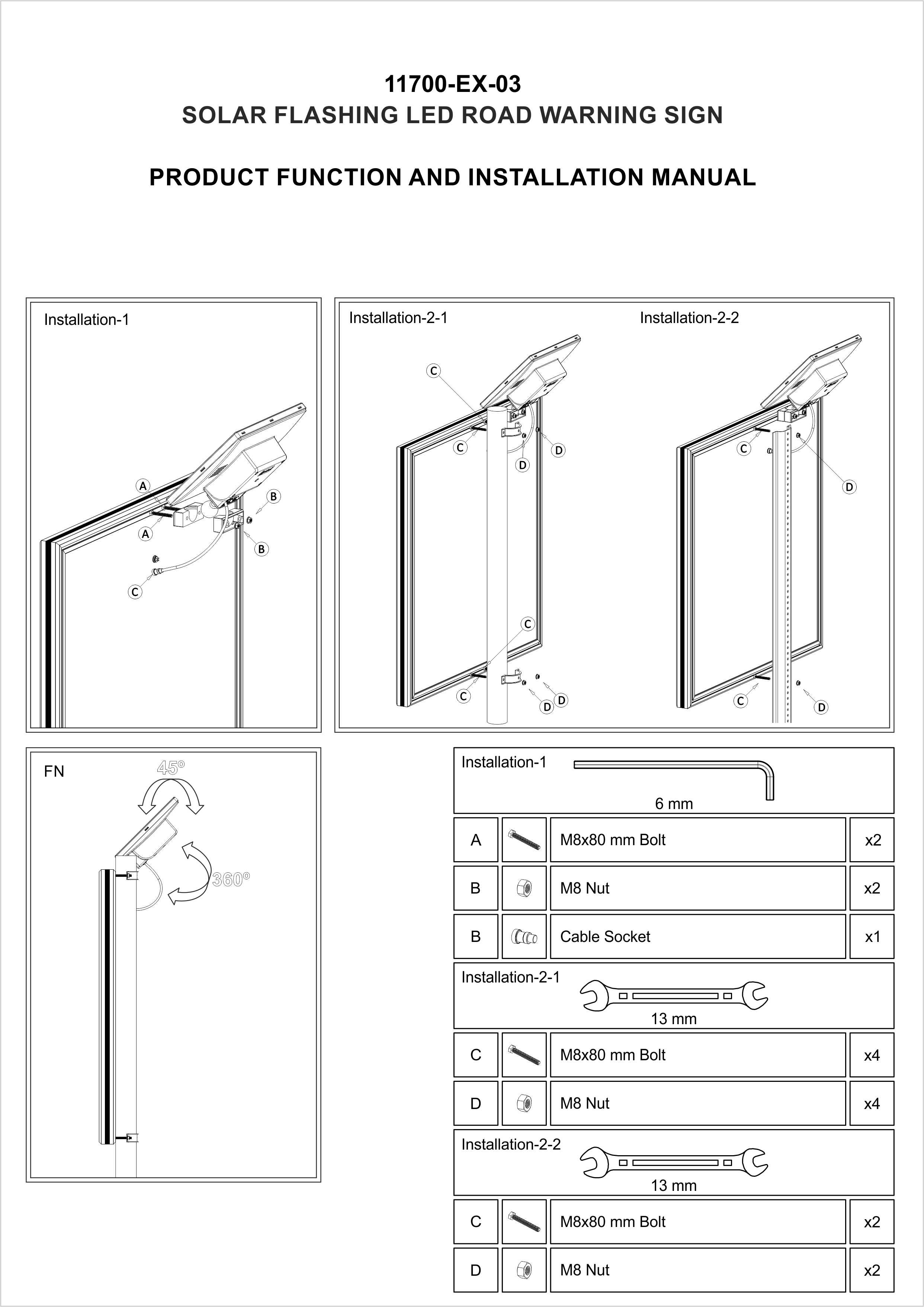 11700-EX-03 INSTALLATION MANUAL