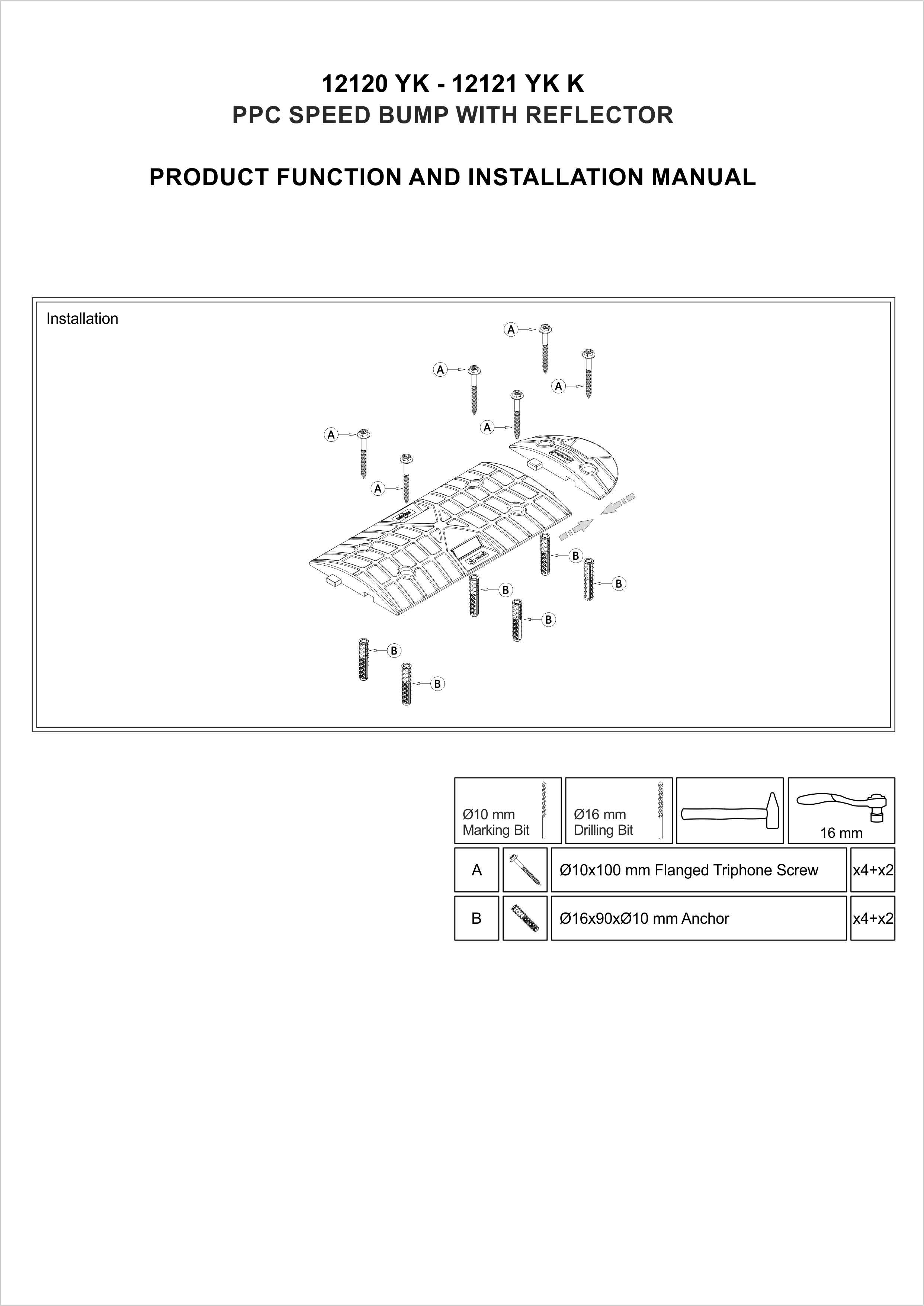 12120 YK - 12121 YK K INSTALLATION MANUAL