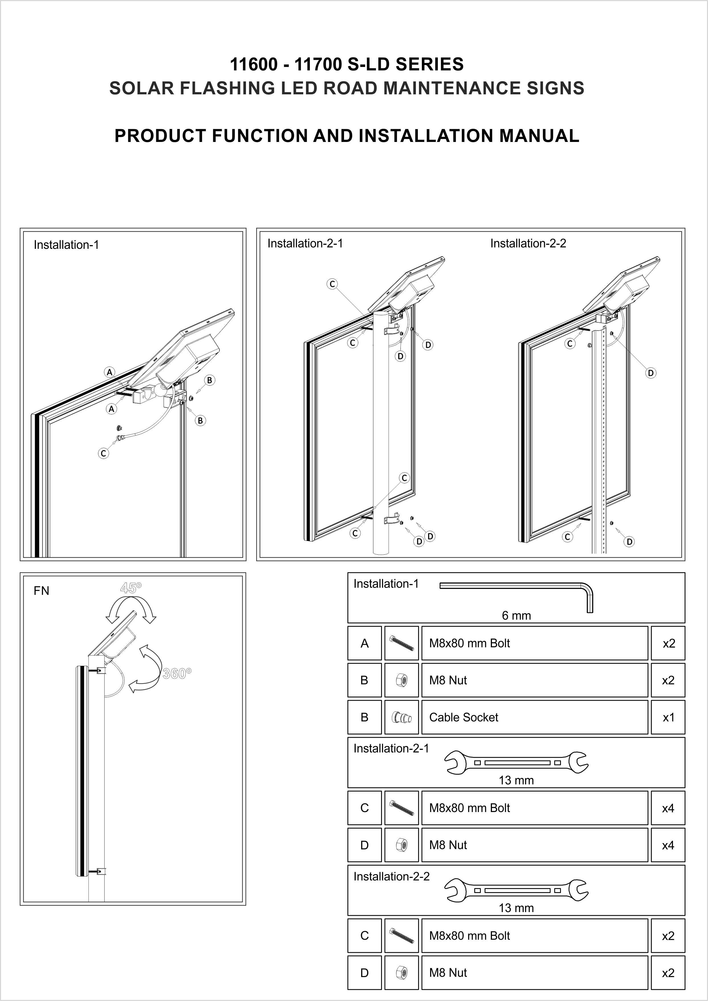 11600 S-LD - ALT. 8 INSTALLATION MANUAL