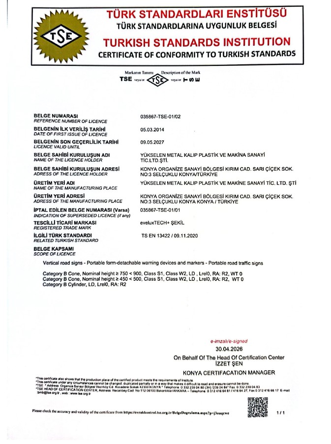 TSE 13422 TERMÉK MINŐSÉG