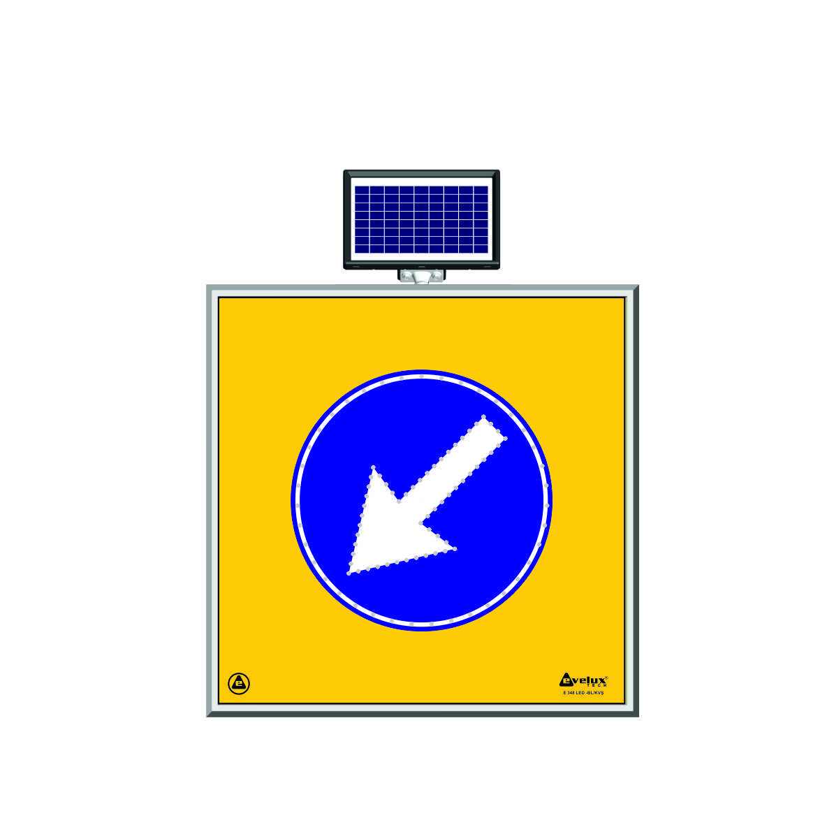 11600 S-LD – Alt.17 Napelemes LED Biztonsági Figyelmeztető Tábla